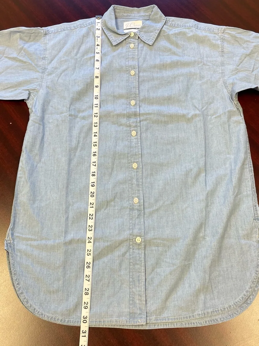 J.Crew Relaxed-Fit Chambray Button Down Shirt NWT Size 2 Tall 100% Cotton